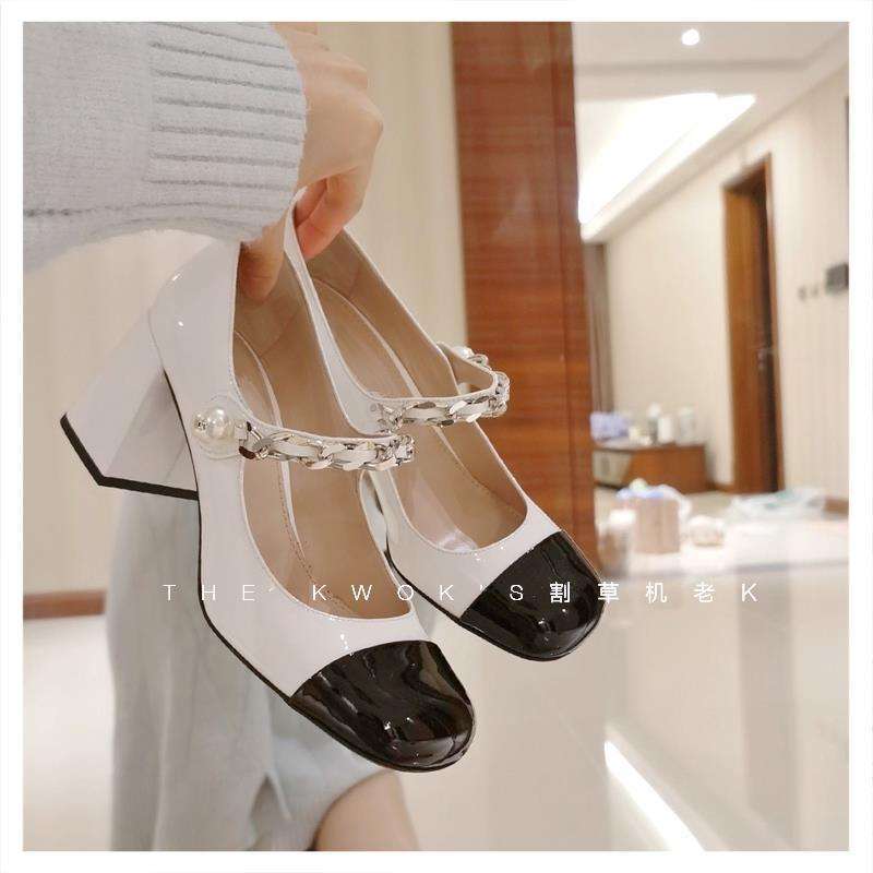 Retro Mary Jane Shoes Women's Square Head Thick Heels Single Shoes 2025 Spring and Autumn New One-word with High Heels Late Evening Breeze Gentle Shoe