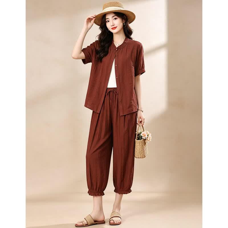 D.F.DEAR Women's Relaxed Summer Two-Piece Set
