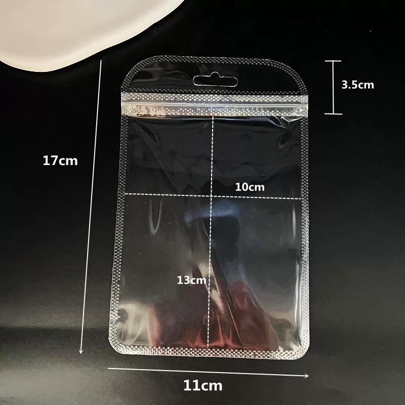 Thick Transparent Self Sealing Sack High Definition Bone Sealing Bag Jade Bracelet Accessories Storage Dust-proof Packaging Pouch with Hanging Hole