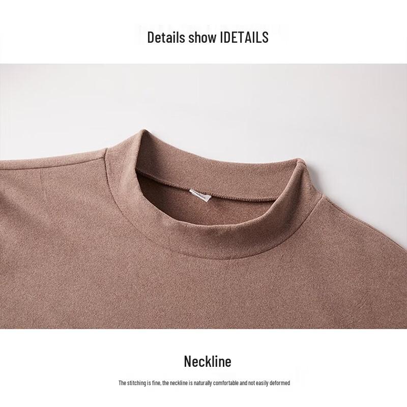 ROMON Men's Mock Neck Thermal Fleece Sweatshirt