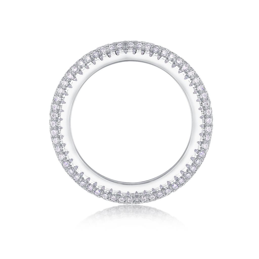 S925 Silver Moon Shadow Streamer Ring Moissanite With Rings All Over