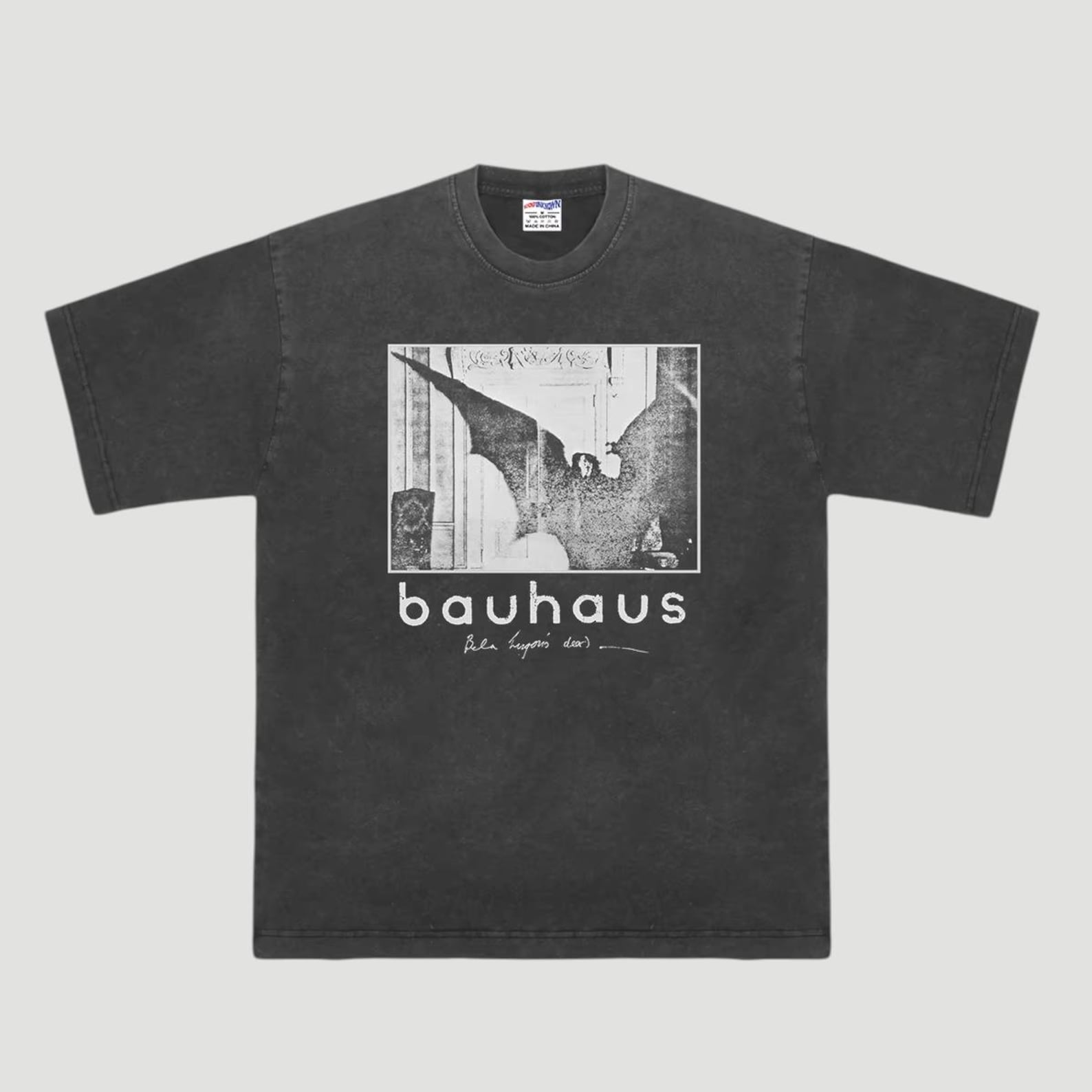 Bauhaus Band Washed Cotton T-Shirt, Retro Goth Post Punk Graphic Tee S