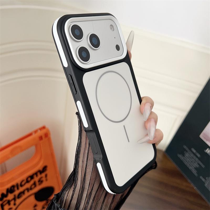 Luxury Matte Magnetic For Magsafe Case for iPhone 17 Air 16 E 15 14 13 12 11 Pro Max Plus Contrast Color Bumper Shockproof Cover