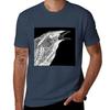 corbeau blanc sur fond noir TShirt Casual Streetwear Short Sleeve Tee