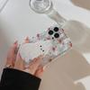 Korean-style floral rabbit design applicable iphone13Apple14Phone case11Cute girl15pro max Bracket16Transparent