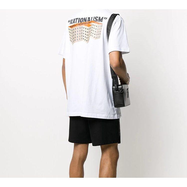 OFF WHITE SS20 T Shirts Men's White Crew Neck Moderate Straight Fit OMAA038R201850070188