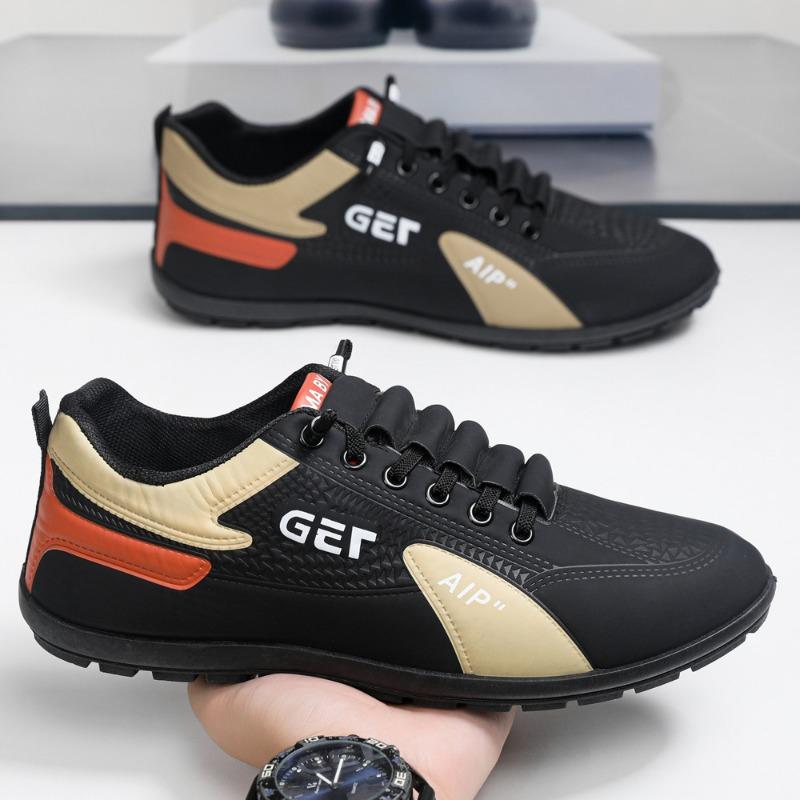 Men's shoes autumn new leather surface breathable casual shoes trendy versatile soft sole non-slip sports shoes one pedal men's shoes