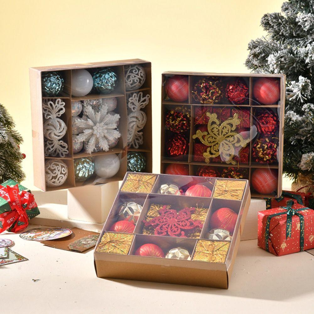 Electroplated Christmas Hanging Balls Set Plastic Xmas Tree Pendants Merry Christmas Decoration