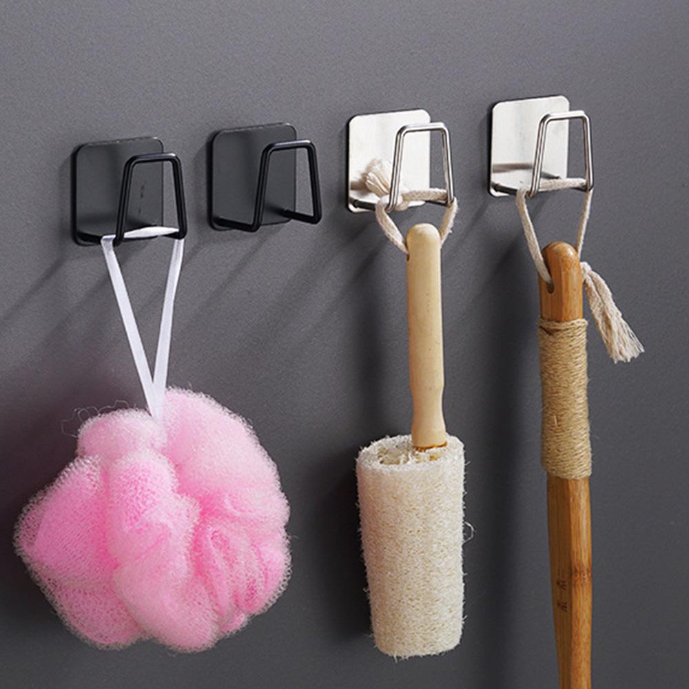 

2Pcs Kitchen Sponges Holder Drain Drying Stainless Steel Rack Self Adhesive Sink Kitchen Hooks Hanger Storage Organizer