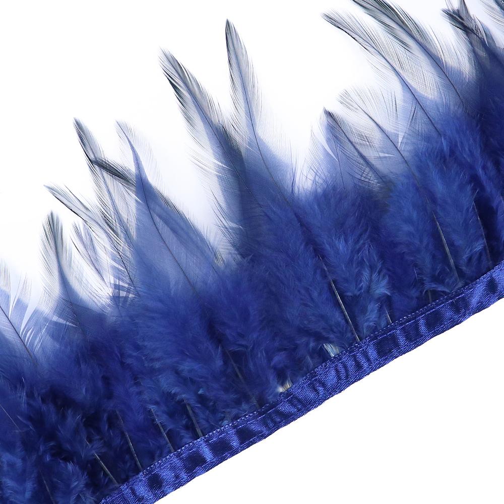 10Meter Black Saddle Rooster Hackle Feather Trim 10-15cm Cock Fringe Halloween Cosplay Dress Decor Pheasant Plume Selvage Crafts