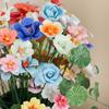 5PCS Handmade Ceramic Flowers Realistic Floral for Wedding Party Festivity Home Decor Creative Garden Stake Prop Random Color