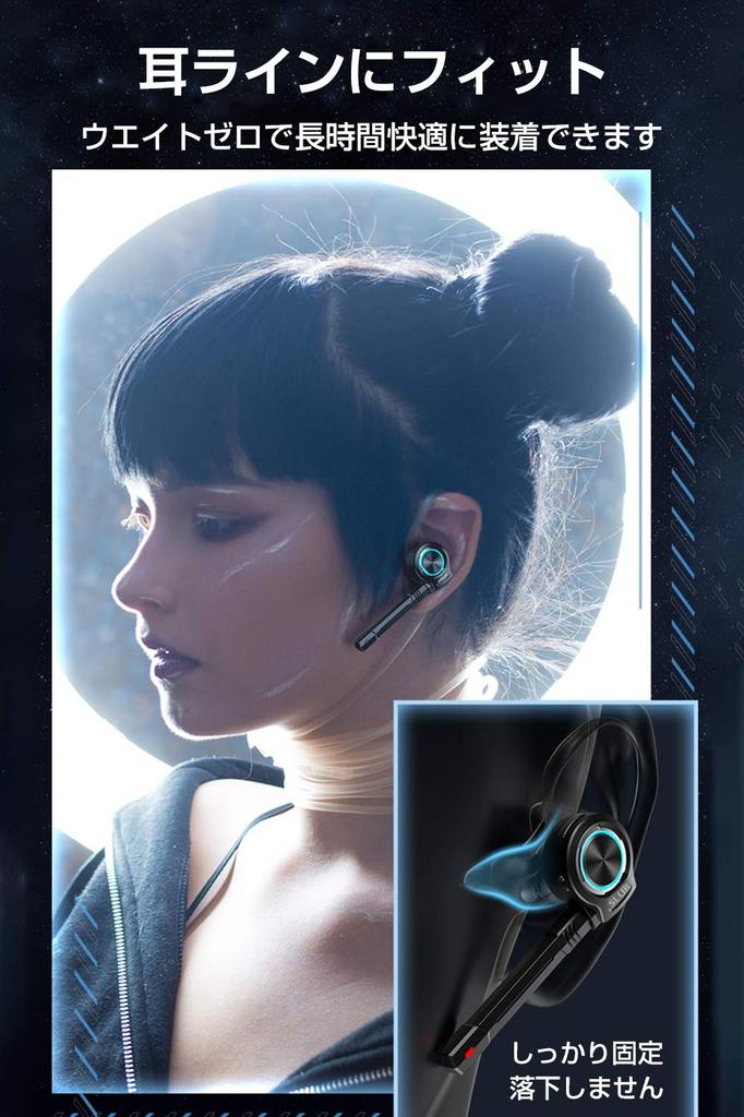 Wireless Gaming Bluetooth Earphones with Detachable HiFi Sound Noise Automatic Compact and Stable Charging Case Compatible with Black Mic, In-Ear