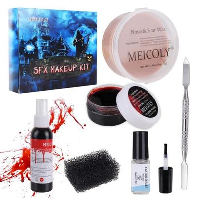 Mycoli SFX Make-up Kit Narbenwachs Kunstblutspray Halloween Spezialeffekt Wundmodellierung Hautwachs (1.67Oz)(1.0, Modellierwachs-Set 01