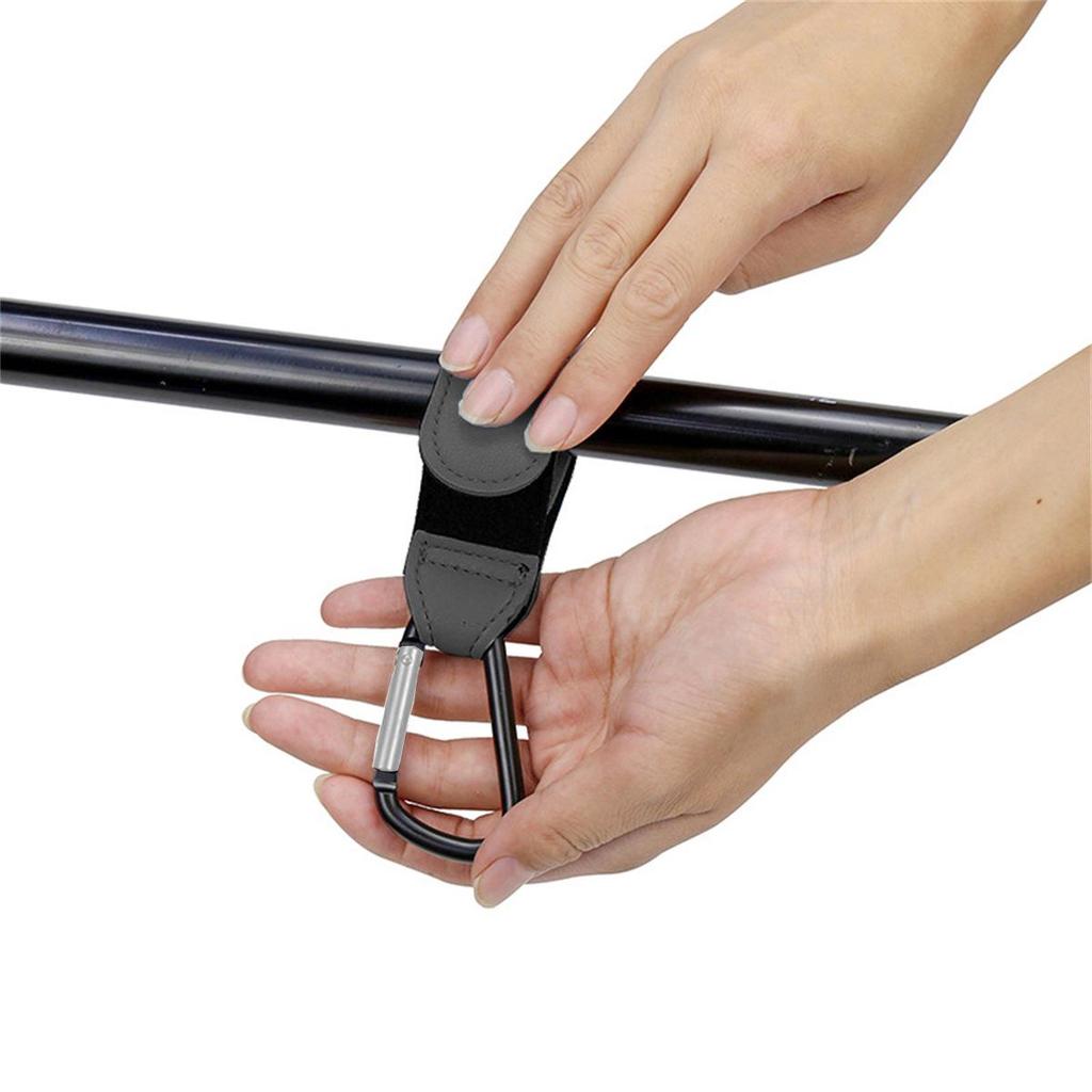 PU Leather Universal Stroller & Scooter Metal Hooks - High Load Capacity, Portable, All-Purpose (Set of 2)