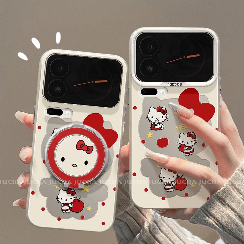 Xiaomi 17 Pro High-End Sturzsichere Handyhülle mit roter Schleife KT Cat Design