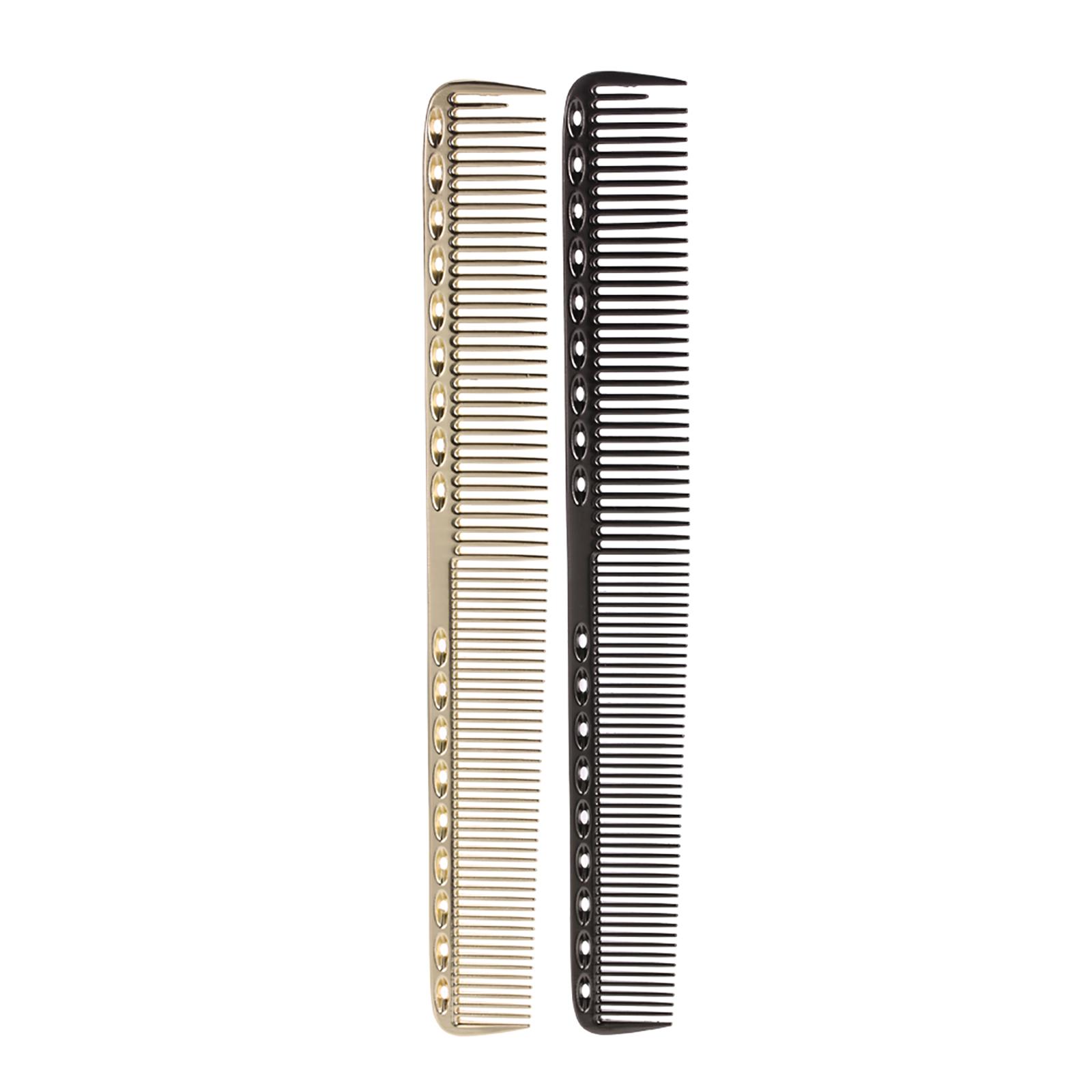 Space Aluminum Hair Comb Professional Hair Salon Hairdressing Comb Hair Cutting Metal Comb Black