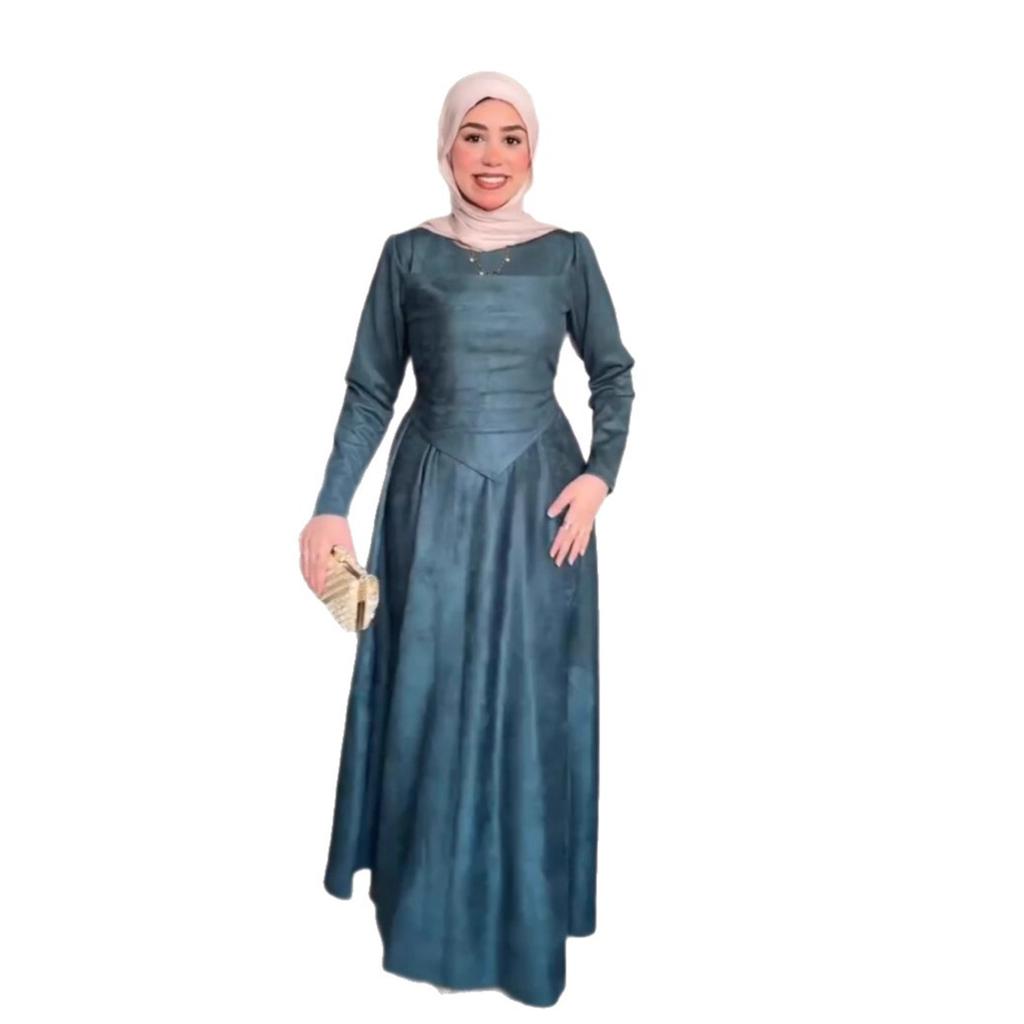 Middle East Arabian Women's Spring New Design Sense Pendulum Lace-up Slim Dress Long Dress
