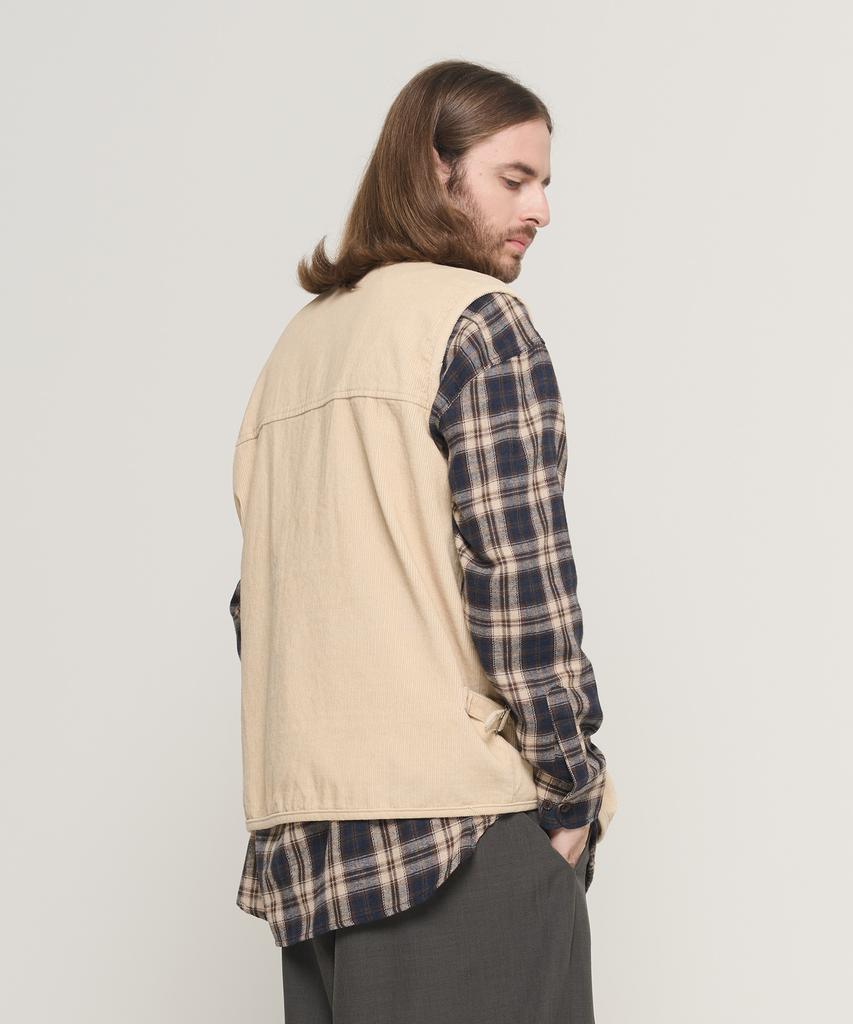 Cargobros Corduroy Americana Pocket Vest (Beige)