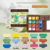 Feile Bird Chinese Style Wooden Box 15-Color Watercolor Set with Sanxingdui Dunhuang Solid Palette