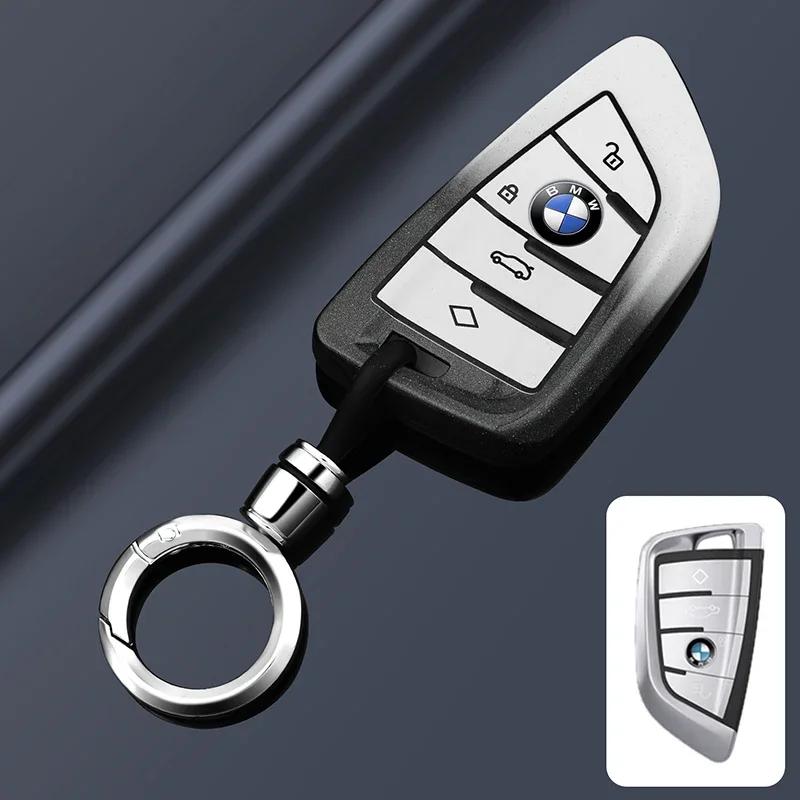 BAGD7 Car Sticker Car Key Fob Ring Chain Cover Case For BMW 530i 540i 550e 750e 740i 760i X1 X2 X5 X6 X7 M5 iX1 iX2 iX XM I5 I7 2024 2