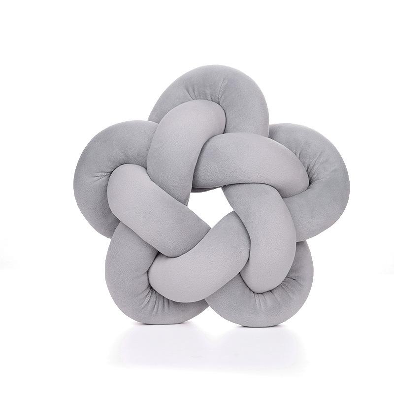 

Solid Color Pentagram Knot Pillow Nordic Bedroom Living Room Decoration Sofa Pillow Polyester Material 32x32cm сірий