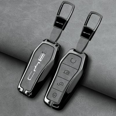 Byd Song Plus Atto 3 Han Ev Tang Dm Qin Seal Dolphin Leather Metal Key Fob Case Car Key Fob Zinc Alloy Leather Protective Case