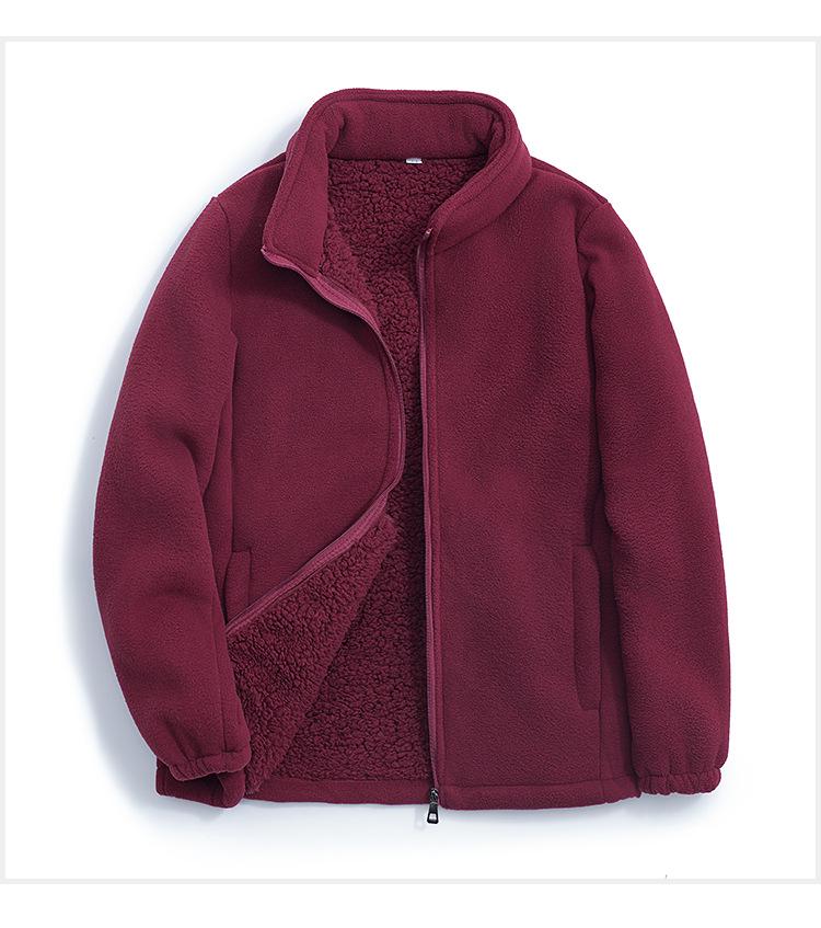 Unisex 2025 Cotton Coat: Short Fleece Stand-up Collar Cardigan for Autumn/Winter, Double-Sided Thick Warm Outerwear.