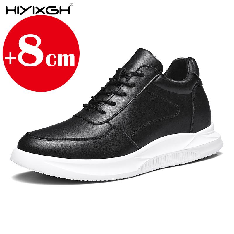 The Coolest Shoes Men's Elevator Shoes For Man Height Increase 6Cm 8Cm 2024 Luxury Brand Sneaker Genuine Leather Hidden Heels Casual Shoe Heights Cm