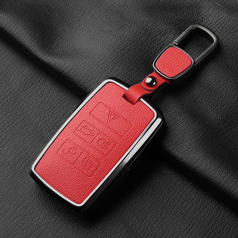 Metal and Leather Car Key Case Cover For Land Rover Range Rover Discovery Evoque Sport Velar Key Protection Shell Accessories