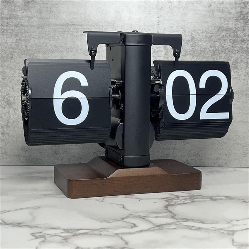 Auto Flip Clock Living Room Retro Desk Clock Balance Mechanical Flip Down Clock 24H Format