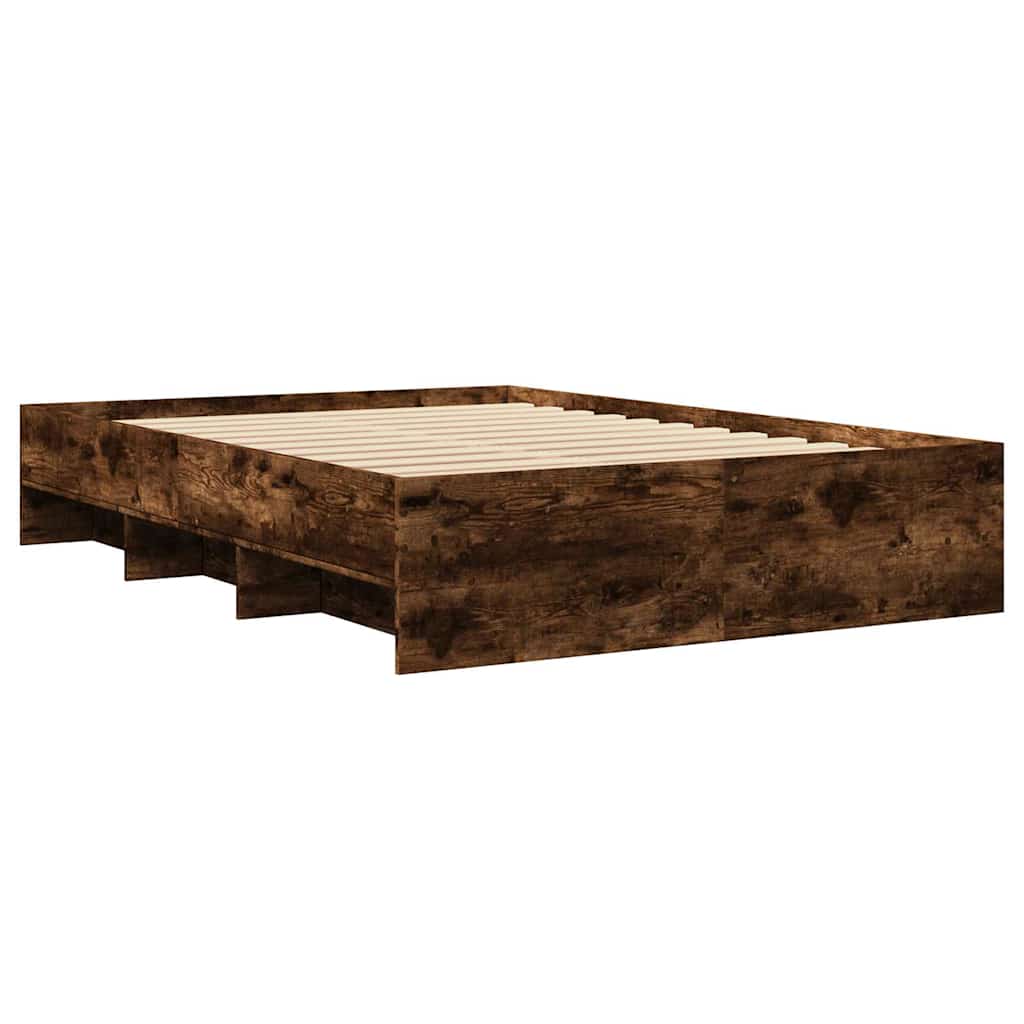 Bed Frame without Mattress Smoked Oak 120 x 190 cm Particleboard