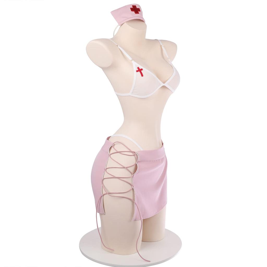 Sexy Nurse Cosplay Uniform with Erotic Nurse Mini Halloween Pink [SENMHS] Bondage, Costume, Skirt, Lingerie, Women's, Costume, Photoshoot,
