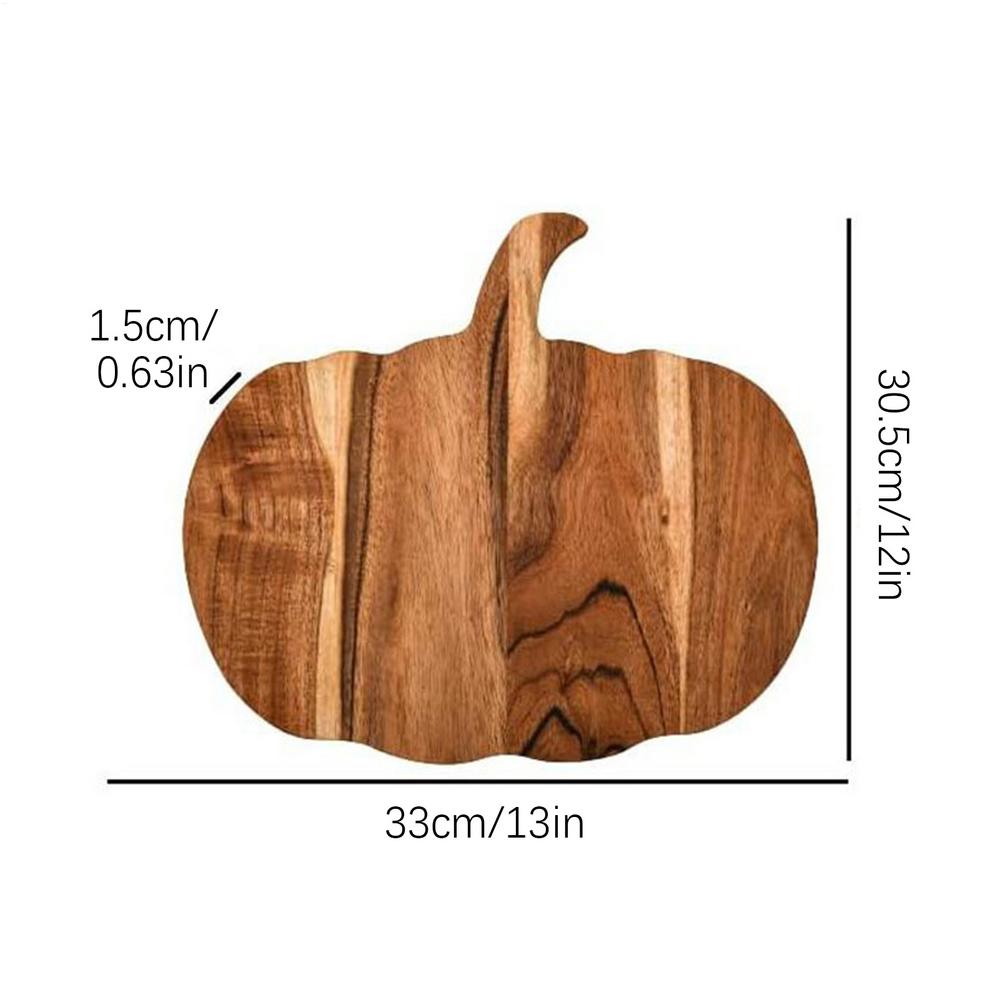 Halloween Kitchen Decorative Pumpkin-shaped Cutting Board Bread Board Wood Cutting Board with Handle for Chopping Meat Vegetable