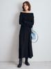 ribbed knit dress 09WNO255112BLK0 Multi-way off-the-shoulder
