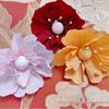 3D Pearl Creased Paper Flowers for Wedding and Party Decoration