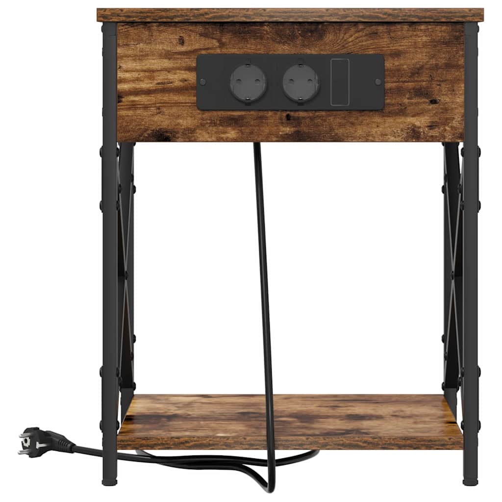 Nightstand Smoked Oak 41 x 31 x 51 cm Engineered Wood