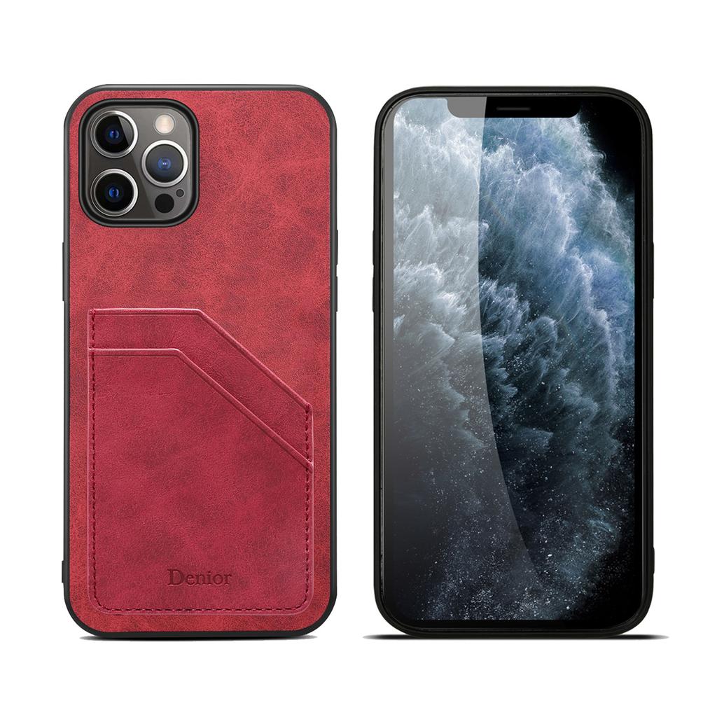 Denior Applicable iPhone15 mobile phone case Apple 13 plug-in card 12Pro retro leather anti-drop 14 mobile phone case