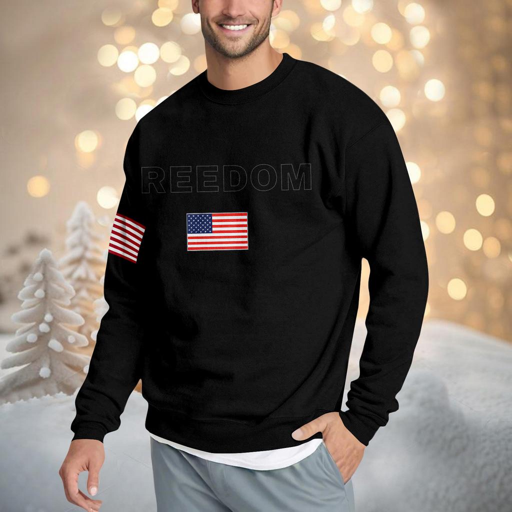 Casual Letter Print Men's Loose Sweatshirt