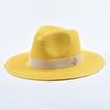 New Panama Soft Shaped Straw Hat for Women Men Summer Beach Sun Hats UV Protection Fedora Hat