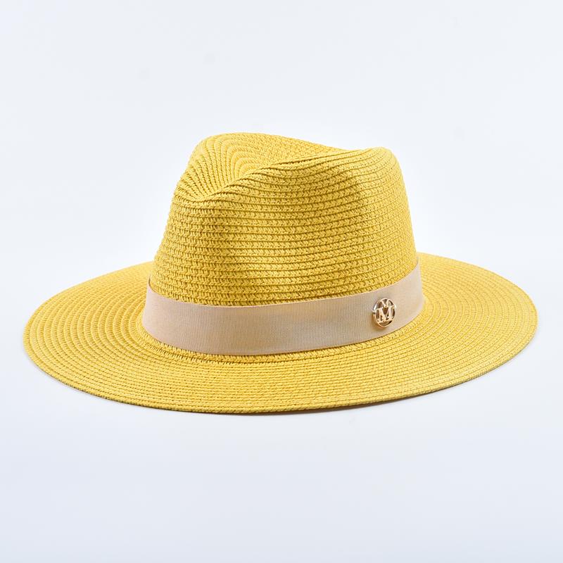 New Panama Soft Shaped Straw Hat for Women Men Summer Beach Sun Hats UV Protection Fedora Hat