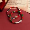 European and American New Year's Gift 1111 Digital Christmas Woven Soft Pottery Bracelet, Letter Elastic Versatile Bracelet