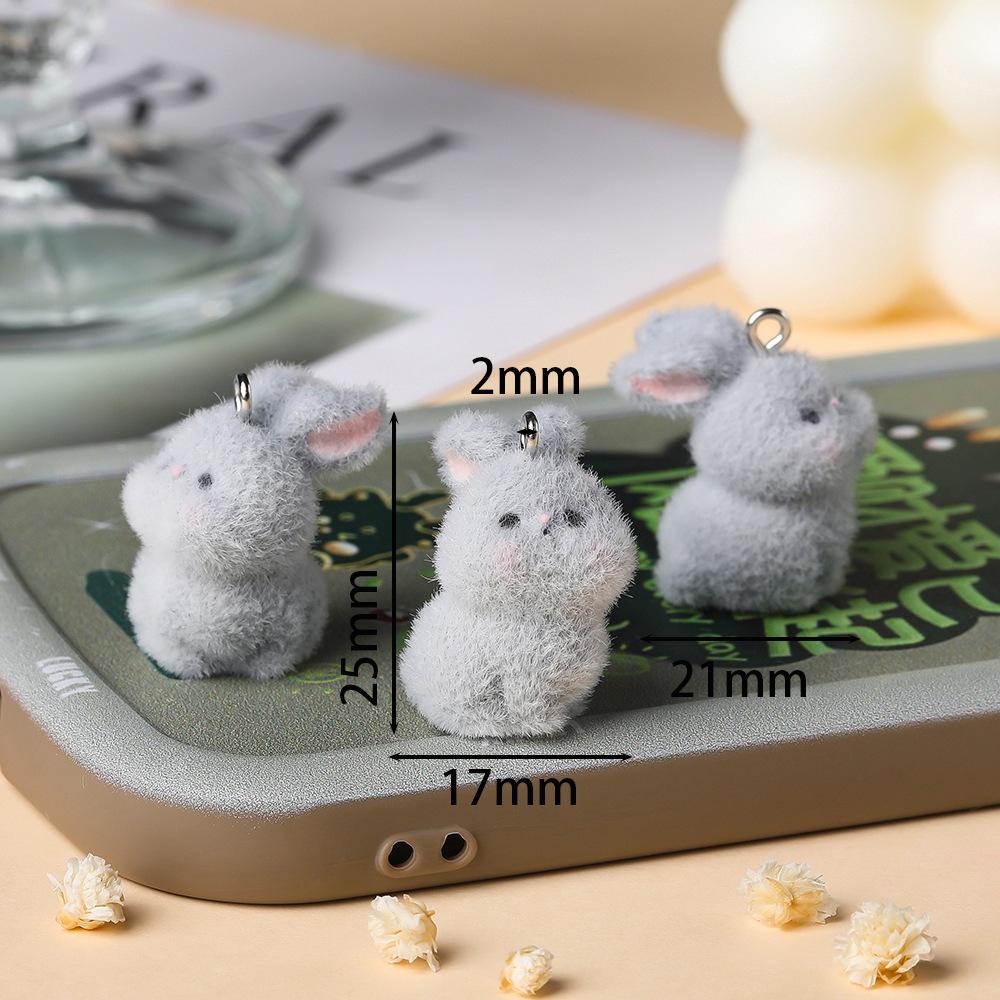 1pcs Resin Flocking Cute Cartoon Pendant DIY Pendant Jewelry