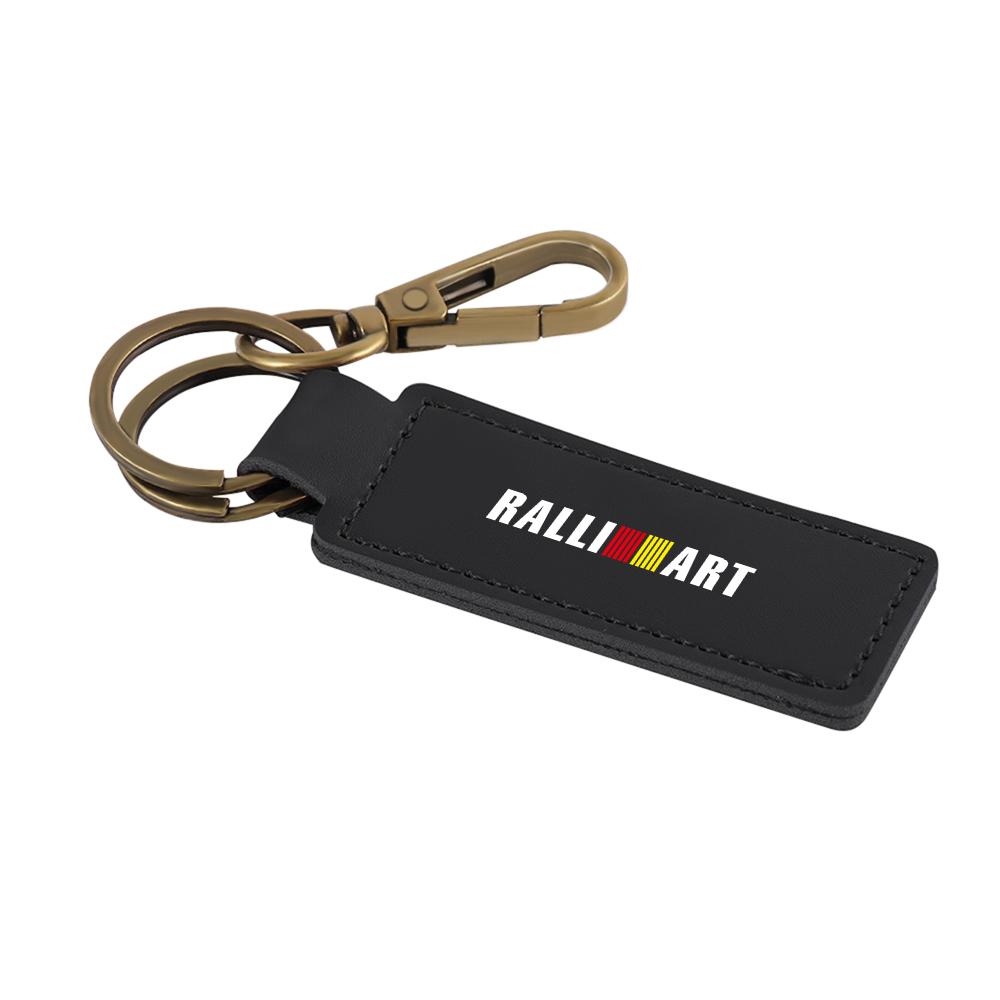 cwvc7 1pcs Metal Leather Keychain Ring Zinc Alloy Chain Key For Mitsubishi Lancer 10 Xpander Pajero 4 Montero V73 Triton Evolution Evo