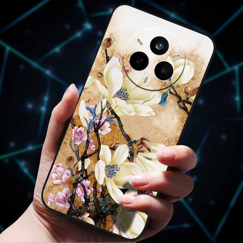 For Realme 14 Pro 5G Case 14Pro+ Soft Silicone Bumper 3D Flowers Emboss Phone Cases for Realme 14 Pro+ Plus Back Covers Shells