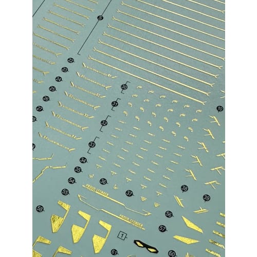 Gold-plated! HG RG MG PG RE MGSD Robot MS Detail-Up Water-Transfer Decals (Gold-plated + Fluorescent, 2 Sheets for HG 1/144 Mighty Strike Freedom Gund