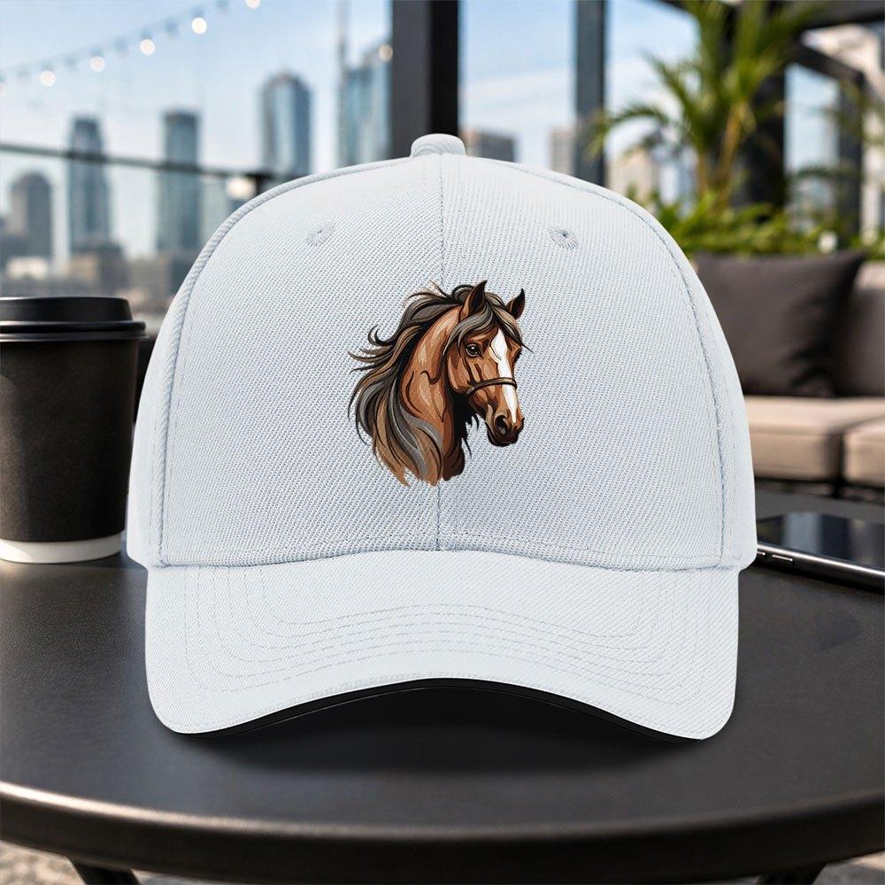 Brown Horse Pattern Adjustable Baseball Cap Unisex Lightweight Duckbill Hat for Unisex Women