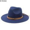 Big Size 60CM New Straw Hat 7cm Brim Summer Cooling Beach Sun Hat Outdoor Party Panama Jazz Hat Sombreros De Mujer