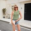 Spring New V-neck Casual Sleeveless Solid-color Knitted Vest for Women