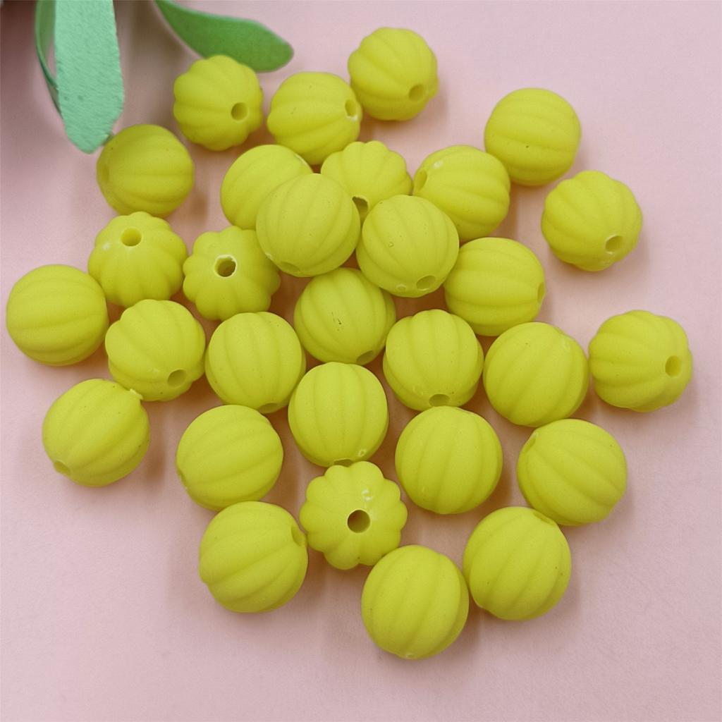 Gifts Rubber Beads Bracelets DIY Jewelry Making Pumpkin Handmade Necklace Loose Beads 30Pcs 12mm