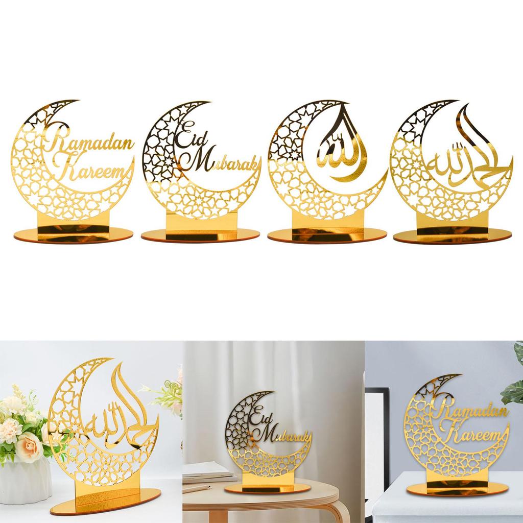 Eid Decorations Plaque Ornament Eid Mubarak Ornament Craft Decoration for Islamic Decor